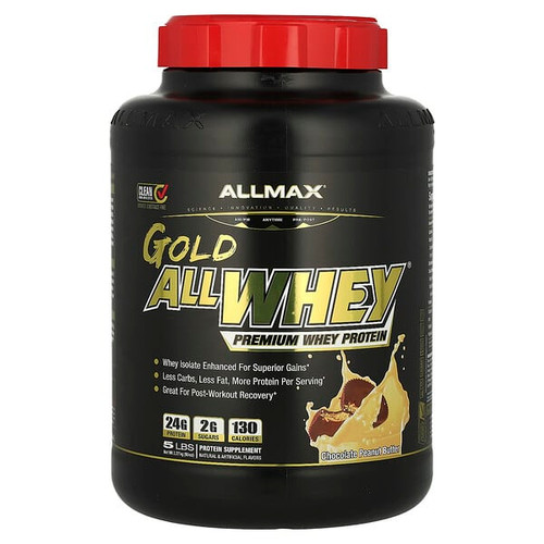 <img alt="ALLMAX, GOLD ALLWHEY, Premium Whey Protein, Chocolate Peanut Butter, 5 lbs (2.27 kg)" title="ALLMAX, GOLD ALLWHEY, Premium Whey Protein, Chocolate Peanut Butter, 5 lbs (2.27 kg),665553223773"