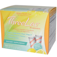 Global Health Trax, ThreeLac Probiotic, Lemon Flavor, 60 Packets, .053 oz (1.5 g) Each