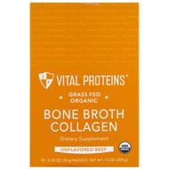Vital Proteins, Organic, Bone Broth Collagen, Beef, 20 Packets, 0.35 oz (10 g) Each (Discontinued Item)