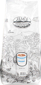 Jims Organic Coffee Medium Light Roast Decaffeinated Whole Bean Sweet Nothing -- 5 lbs