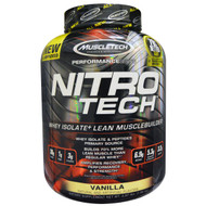 Muscletech, Nitro Tech, Whey Peptides & Isolate Primary Source, Vanilla, 4 lbs (1.81 kg)