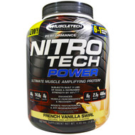 Muscletech, Nitro Tech Power, Ultimate Muscle Amplifying Protein, French Vanilla Swirl, 4.00 lbs (1.81 kg)
