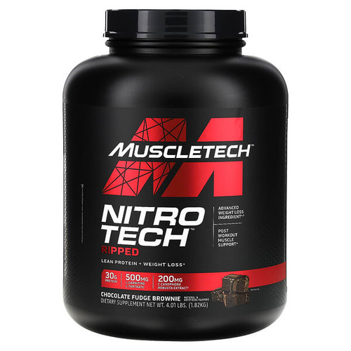 <img alt="MuscleTech, Nitro-Tech Ripped, Lean Protein + Weight Loss, Chocolate Fudge Brownie, 4.01 lbs (1.82 kg)" title="MuscleTech, Nitro-Tech Ripped, Lean Protein + Weight Loss, Chocolate Fudge Brownie, 4.01 lbs (1.82 kg),631656709568"