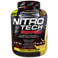 Muscletech, Nitro Tech Ripped, Ultimate Protein + Weight Loss Formula, French Vanilla Swirl, 4 lbs (1.81 kg)