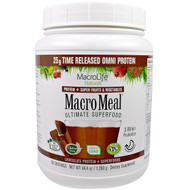Macrolife Naturals, MacroMeal, Chocolate Protein + Superfoods, 44.4 oz (1,260 g)