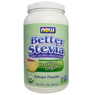 Now Foods, Better Stevia, Organic Extract Powder, 1 lb (454 g)