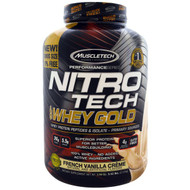 Muscletech, Nitro Tech, 100% Whey Gold, French Vanilla Creme, 5.53 lbs. (2.51 kg)