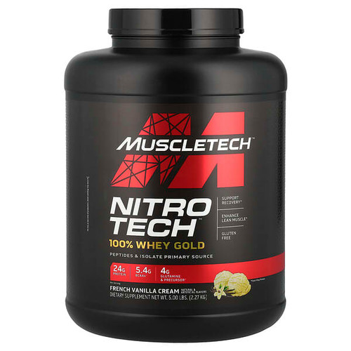 <img alt="MuscleTech, Nitro-Tech 100% Whey Gold, French Vanilla Cream, 5 lbs (2.27 kg)" title="MuscleTech, Nitro-Tech 100% Whey Gold, French Vanilla Cream, 5 lbs (2.27 kg),631656710519"