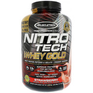 Muscletech, Nitro Tech 100% Whey Gold, Strawberry, 5.53 lbs (2.51 kg)