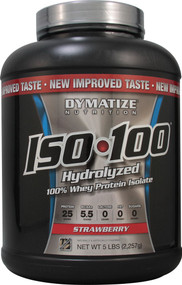 Dymatize Nutrition, ISO100 Hydrolyzed, 100% Whey Protein Isolate, Strawberry, 5 lbs (2.3 kg)