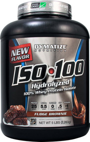 Dymatize Nutrition, ISO-100 Hydrolyzed, 100% Whey Protein Isolate, Fudge Brownie, 5 lbs (2.3 kg)