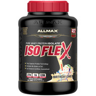 ALLMAX Nutrition, Isoflex, 100% Ultra-Pure Whey Protein Isolate (WPI Ion-Charged Particle Filtration), Birthday Cake, 5 lbs (2.27