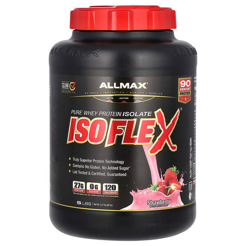 <img alt="ALLMAX, ISOFLEX, Pure Whey Protein Isolate, Strawberry, 5 lbs (2.27 kg)" title="ALLMAX, ISOFLEX, Pure Whey Protein Isolate, Strawberry, 5 lbs (2.27 kg),665553121352"