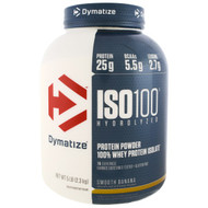 Dymatize Nutrition, ISO 100 Hydrolyzed, 100% Whey Protein Isolate, Smooth Banana, 5 lbs (2.3 kg)