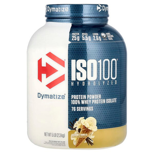 <img alt="Dymatize, ISO100 Hydrolyzed, 100% Whey Protein Isolate, Gourmet Vanilla, 5 lb (2.3 kg)" title="Dymatize, ISO100 Hydrolyzed, 100% Whey Protein Isolate, Gourmet Vanilla, 5 lb (2.3 kg),705016353217"