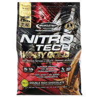 Muscletech, Nitro Tech, 100% Whey Gold, Whey Protein Powder, Double Rich Chocolate, 8 lbs (3.63 kg)