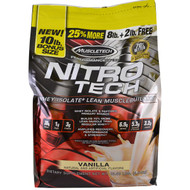 Muscletech, Nitro Tech, Whey Isolate + Lean Musclebuilder, Vanilla, 10 lbs (4.54 kg)