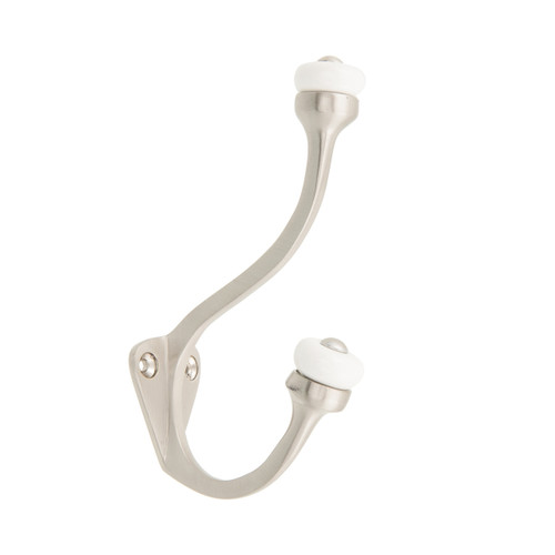 Zenith 120mm Ceramic Robe Hook Brushed Nickel