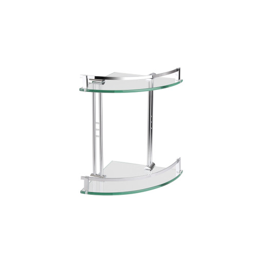 Mondella Chrome Cadenza Double Glass Corner Shelf