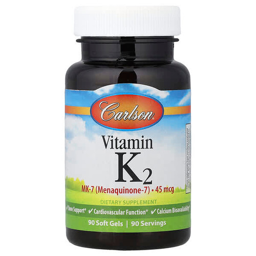 <img alt="Carlson, Vitamin K2, 45 mcg, 90 Soft Gels" title="Carlson, Vitamin K2, 45 mcg, 90 Soft Gels,088395101106"