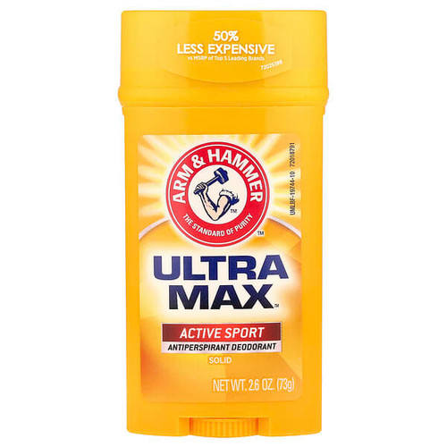 <img alt="3 PACK of Arm & Hammer, Ultra Max, Antiperspirant Deodorant Solid, Active Sport, 2.6 oz (73 g)" title="3 PACK of Arm & Hammer, Ultra Max, Antiperspirant Deodorant Solid, Active Sport, 2.6 oz (73 g),033200197447"