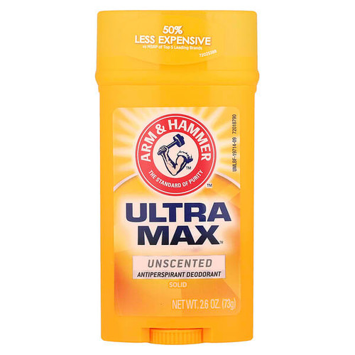 <img alt="3 PACK of Arm & Hammer, Ultra Max, Antiperspirant Deodorant Solid, Unscented, 2.6 oz (73 g)" title="3 PACK of Arm & Hammer, Ultra Max, Antiperspirant Deodorant Solid, Unscented, 2.6 oz (73 g),033200197140"