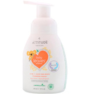 ATTITUDE, Baby Leaves Science, 2-In-1 Hair and Body Foaming Wash, Pear Nectar, 10 fl oz (295 ml)