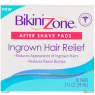 Bikini Zone, After Shave Pads, Ingrown Hair Relief, 50 Pads, 2 fl oz (59 ml)