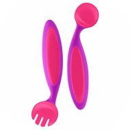 Boon, Benders, Adaptable Utensils, 9 + Months, Purple/Pink, 2 Piece Set