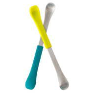 Boon, Swap, 2-in-1 Feeding Spoon, 4+ Months, Teal & Yellow, 2 Spoons
