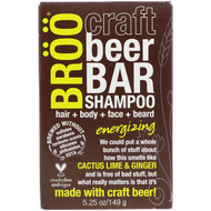 BRoo, Craft Beer Bar Shampoo, Energizing, Cactus Lime & Ginger, 5.25 oz (149 g)