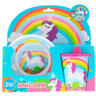 Brush Buddies, Smart Care, 3 Piece Dinnerware Set, Unicorn, 3 Piece Set