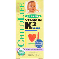 ChildLife, Organic, Vitamin K2 Drops, Natural Berry Flavor, 0.406 fl oz (12 ml)