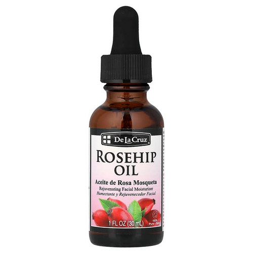 <img alt="De La Cruz, 100% Pure Rosehip Oil, Rejuvenating Facial Moisturizer, 1 fl oz (30 ml)" title="De La Cruz, 100% Pure Rosehip Oil, Rejuvenating Facial Moisturizer, 1 fl oz (30 ml),024286152307"