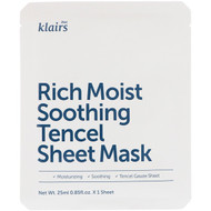 3 PACK of Dear, Klairs, Rich Moist Soothing Tencel Sheet Mask, 1 Mask, 0.85 fl oz (25 ml)