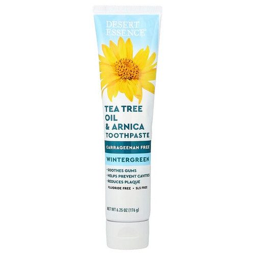 <img alt="Desert Essence, Tea Tree Oil & Arnica Toothpaste, Wintergreen,  6.25 oz (176 g)" title="Desert Essence, Tea Tree Oil & Arnica Toothpaste, Wintergreen,  6.25 oz (176 g),718334334431"