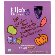 Ellas Kitchen, Apples Sweet Potatoes Pumpkin + Blueberries, 4 Pouches, 3.5 oz (99 g) Each