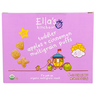 Ellas Kitchen, Toddler, Apples + Cinnamon Multigrain Puffs, 6 Bags, .31 oz (8.8 g) Each