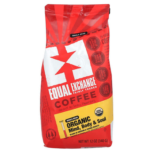 <img alt="Equal Exchange, Organic Coffee, Mind Body & Soul, Whole Bean, Medium Roast, 12 oz (340 g)" title="Equal Exchange, Organic Coffee, Mind Body & Soul, Whole Bean, Medium Roast, 12 oz (340 g),745998405009"