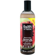 Faith in Nature, Shower Gel & Foam Bath, Watermelon, 13.5 fl oz (400 ml)