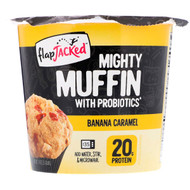 3 PACK of FlapJacked, Mighty Muffin with Probiotics, Banana Caramel, 1.9 oz (55 g)