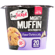 FlapJacked, Mighty Muffin with Probiotics, Peanut Butter and Jelly, 1.94 oz (55 g)