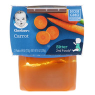 3 PACK OF Gerber, 2nd Foods, Carrot, 2 Pack, 4 oz (113 g) Each