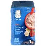 3 PACK of Gerber, Lil' Bits, Oatmeal Cereal, Crawler, 8+ Months, Banana Strawberry, 8 oz (227 g)