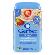 <img alt="Gerber, Lil Bits Cereal, 8+ Months, Oatmeal Banana Strawberry, 8 oz (227 g)" title="Gerber, Lil Bits Cereal, 8+ Months, Oatmeal Banana Strawberry, 8 oz (227 g),015000070311"