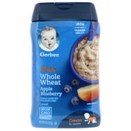 3 PACK of Gerber, Lil' Bits, Whole Wheat Cereal, Crawler, 8+ Months, Apple Blueberry, 8 oz (227 g)
