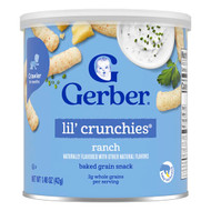 <img alt="Gerber, Snacks for Baby, Lil Crunchies, Baked Grain Snack, 8+ Months, Ranch, 1.48 oz (42 g)" title="Gerber, Snacks for Baby, Lil Crunchies, Baked Grain Snack, 8+ Months, Ranch, 1.48 oz (42 g),015000048365"