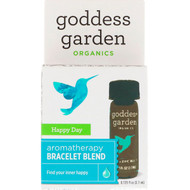 Goddess Garden, Organics, Happy Day, Aromatherapy Bracelet Blend, 0.125 fl oz (3.7 ml)