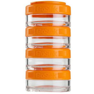 GoStak, Portable Stackable Containers, Orange, 4 Pack, 40 cc Each