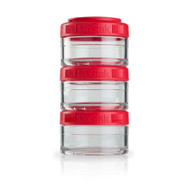 GoStak, Portable Stackable Containers, Red, 3 Pack, 60 cc Each